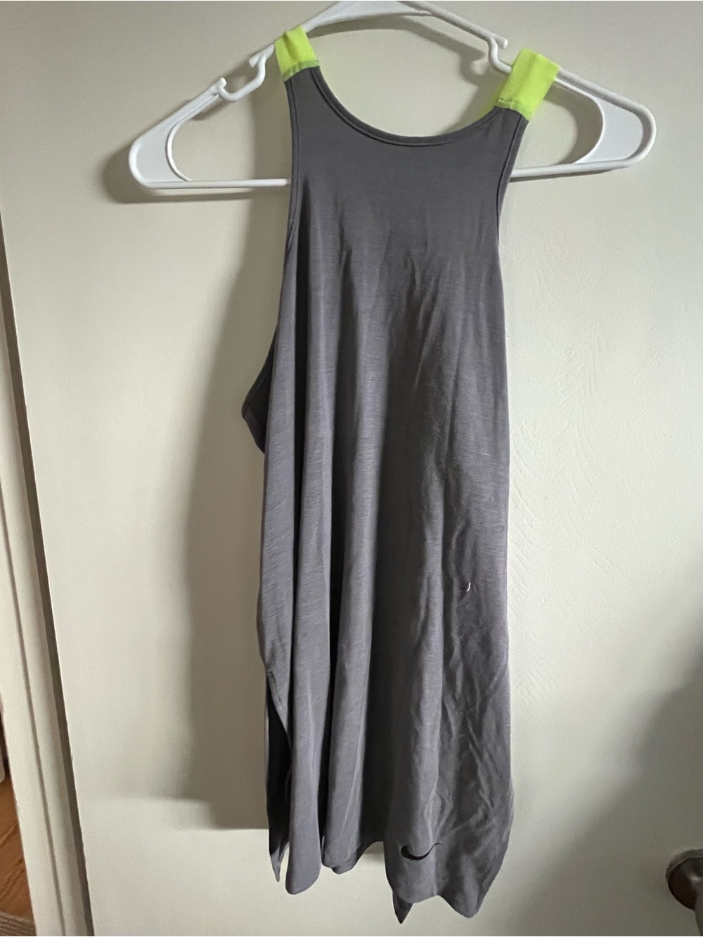 Nike Gray Tank Top with Neon Yellow Accents